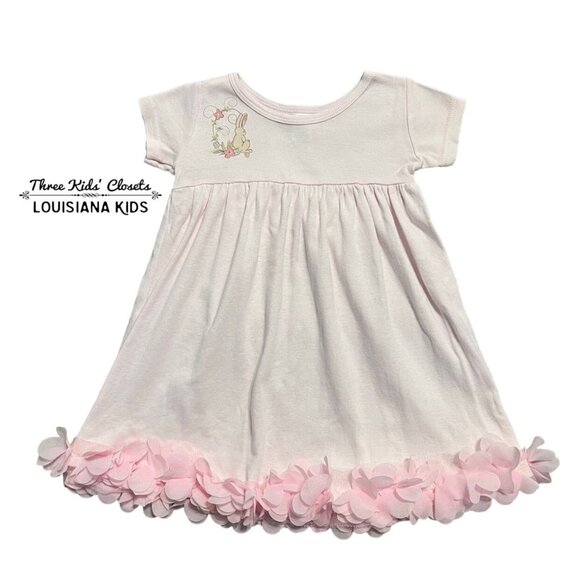 Truffles Ruffles 12-18m Pink Bunny Petals Hem Dress - Picture 1 of 4